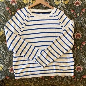 Alex Mill Blue and White Striped Crew Neck Sweater